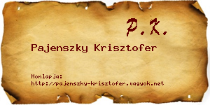Pajenszky Krisztofer névjegykártya